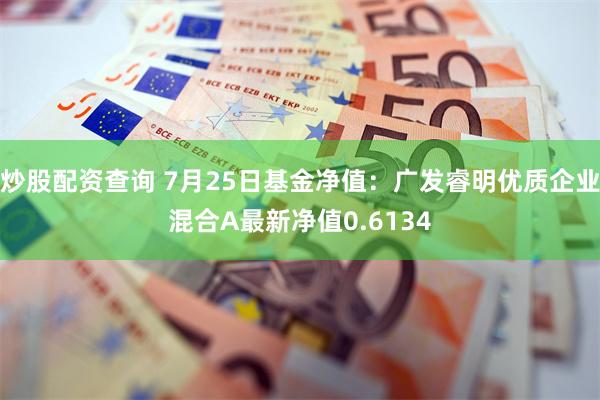 炒股配资查询 7月25日基金净值：广发睿明优质企业混合A最新净值0.6134