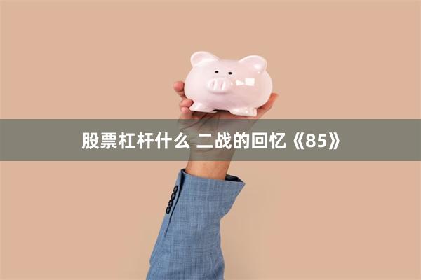 股票杠杆什么 二战的回忆《85》